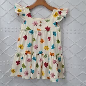 Eleanor Rose Girl's Falling maple leaves festive fall dress Size 7-8